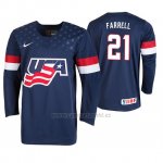 Camiseta Hockey USA Sean Farrell 2019 IIHF World U18 Championship Azul Camiseta Hockey USA Sean Farrell 2019 IIHF World U18 Championship Azul
