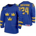 Camiseta Hockey Suecia Hugo Gustafsson Away 2020 IIHF World Junior Championship Azul Camiseta Hockey Suecia Hugo Gustafsson Away 2020 IIHF World Junior Championship Azul