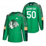 Camiseta Chicago Blackhawks Corey Crawford 2018 St. Patrick's Day Verde Camiseta Chicago Blackhawks Corey Crawford 2018 St. Patrick's Day Verde