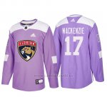 Camiseta Florida Panthers Derek Mackenzie Hockey Fights Cancer Violeta Camiseta Florida Panthers Derek Mackenzie Hockey Fights Cancer Violeta