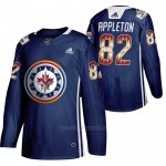 Camiseta Hockey Winnipeg Jets Mason Appleton 2020 Wasac Night Indigenous Heritage Azul Camiseta Hockey Winnipeg Jets Mason Appleton 2020 Wasac Night Indigenous Heritage Azul