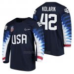 Camiseta USA Team Hockey 2018 Olympic Chad Kolarik 2018 Olympic Azul Camiseta USA Team Hockey 2018 Olympic Chad Kolarik 2018 Olympic Azul