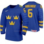 Camiseta Hockey Suecia Mattias Norlinder Away 2020 IIHF World Junior Championship Azul Camiseta Hockey Suecia Mattias Norlinder Away 2020 IIHF World Junior Championship Azul