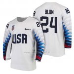 Camiseta USA Team Hockey 2018 Olympic Jonathon Blum 2018 Olympic Blanco Camiseta USA Team Hockey 2018 Olympic Jonathon Blum 2018 Olympic Blanco