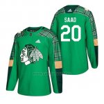 Camiseta Chicago Blackhawks Brandon Saad 2018 St. Patrick's Day Verde Camiseta Chicago Blackhawks Brandon Saad 2018 St. Patrick's Day Verde