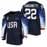 Camiseta USA Team Hockey 2018 Olympic Bobby Sanguinetti 2018 Olympic Azul Camiseta USA Team Hockey 2018 Olympic Bobby Sanguinetti 2018 Olympic Azul