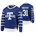 Camiseta Hockey Frederik Andersen Throwback Breakaway Jugador Azul Camiseta Hockey Frederik Andersen Throwback Breakaway Jugador Azul