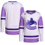 Camiseta Hockey Vancouver Canucks Fights Cancer Autentico Blank Practice Blanco Violeta Camiseta Hockey Vancouver Canucks Fights Cancer Autentico Blank Practice Blanco Violeta