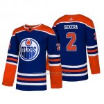 Camiseta Edmonton Oilers Andrej Sekera Alternato Adidas Autentico Azul Camiseta Edmonton Oilers Andrej Sekera Alternato Adidas Autentico Azul