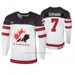 Camiseta Hockey Canada Donovan Sebrango 2019 Hlinka Gretzky Cup Blanco Camiseta Hockey Canada Donovan Sebrango 2019 Hlinka Gretzky Cup Blanco