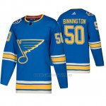 Camiseta Hockey St. Louis Blues Alternato Autentico Jordan Binnington 2020 All Star Azul Camiseta Hockey St. Louis Blues Alternato Autentico Jordan Binnington 2020 All Star Azul