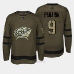 Camiseta Hockey Hombre Columbus Blue Jackets 9 Artemi Panarin Verde Salute To Service Camiseta Hockey Hombre Columbus Blue Jackets 9 Artemi Panarin Verde Salute To Service