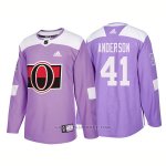Camiseta Hockey Hombre Autentico Ottawa Senators 41 Craig Anderson Hockey Fights Cancer 2018 Violeta Camiseta Hockey Hombre Autentico Ottawa Senators 41 Craig Anderson Hockey Fights Cancer 2018 Violeta