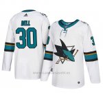 Camiseta San Jose Sharks Aaron Dell Autentico Away Blanco Camiseta San Jose Sharks Aaron Dell Autentico Away Blanco