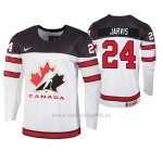 Camiseta Hockey Canada Seth Jarvis 2019 Hlinka Gretzky Cup Blanco Camiseta Hockey Canada Seth Jarvis 2019 Hlinka Gretzky Cup Blanco