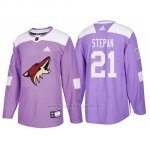Camiseta Arizona Coyotes Derek Stepan Hockey Fights Cancer Violeta Camiseta Arizona Coyotes Derek Stepan Hockey Fights Cancer Violeta