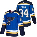Camiseta Hockey Hombre Autentico St. Louis Blues 34 Jake Allen Home 2018 Azul Camiseta Hockey Hombre Autentico St. Louis Blues 34 Jake Allen Home 2018 Azul