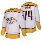 Camiseta Hockey Hombre Autentico Nashville Predators 74 Juuse Saros Away 2018 Blanco Camiseta Hockey Hombre Autentico Nashville Predators 74 Juuse Saros Away 2018 Blanco