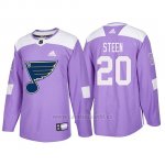 Camiseta St. Louis Blues Alexander Steen Hockey Fights Cancer Violeta Camiseta St. Louis Blues Alexander Steen Hockey Fights Cancer Violeta