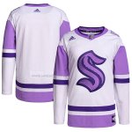 Camiseta Hockey Seattle Kraken Fights Cancer Autentico Blank Practice Blanco Violeta Camiseta Hockey Seattle Kraken Fights Cancer Autentico Blank Practice Blanco Violeta