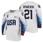 Camiseta USA Team Hockey 2018 Olympic James Wisniewski 2018 Olympic Blanco Camiseta USA Team Hockey 2018 Olympic James Wisniewski 2018 Olympic Blanco