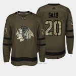 Camiseta Hockey Hombre Chicago Blackhawks 20 Brandon Saad Verde Salute To Service Camiseta Hockey Hombre Chicago Blackhawks 20 Brandon Saad Verde Salute To Service