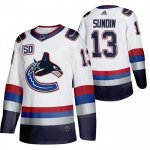 Camiseta Hockey Vancouver Canucks Mats Sundin 50 Aniversario Vintage Blanco Camiseta Hockey Vancouver Canucks Mats Sundin 50 Aniversario Vintage Blanco