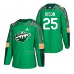 Camiseta Minnesota Wild Jonas Brodin 2018 St. Patrick's Day Verde Camiseta Minnesota Wild Jonas Brodin 2018 St. Patrick's Day Verde