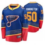 Camiseta Hockey St. Louis Blues Jordan Binnington 2020 All Star Retro Premier Breakaway Azul Camiseta Hockey St. Louis Blues Jordan Binnington 2020 All Star Retro Premier Breakaway Azul