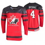 Camiseta Hockey Canada Jamie Drysdale 2019 Hlinka Gretzky Cup Rojo Camiseta Hockey Canada Jamie Drysdale 2019 Hlinka Gretzky Cup Rojo