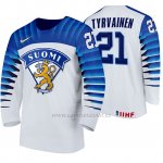 Camiseta Hockey Finlandia Juhani Tyrvainen Home 2020 IIHF World Championship Blanco Camiseta Hockey Finlandia Juhani Tyrvainen Home 2020 IIHF World Championship Blanco