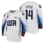 Camiseta USA Team Hockey 2018 Olympic Broc Little 2018 Olympic Blanco Camiseta USA Team Hockey 2018 Olympic Broc Little 2018 Olympic Blanco