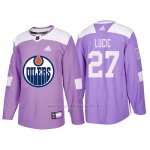 Camiseta Edmonton Oilers Milan Lucic Hockey Fights Cancer Violeta Camiseta Edmonton Oilers Milan Lucic Hockey Fights Cancer Violeta