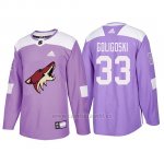 Camiseta Arizona Coyotes Alex Goligoski Hockey Fights Cancer Violeta Camiseta Arizona Coyotes Alex Goligoski Hockey Fights Cancer Violeta