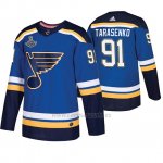 Camiseta Hockey St. Louis Blues Vladimir Tarasenko 2019 Stanley Cup Campeones Autentico Jugador Azul Camiseta Hockey St. Louis Blues Vladimir Tarasenko 2019 Stanley Cup Campeones Autentico Jugador Azul