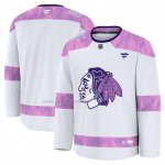 Camiseta Hockey Chicago Blackhawks 2024 Fights Cancer Practica Blanco Camiseta Hockey Chicago Blackhawks 2024 Fights Cancer Practica Blanco