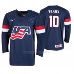 Camiseta Hockey USA Marshall Warren 2019 IIHF World U18 Championship Azul Camiseta Hockey USA Marshall Warren 2019 IIHF World U18 Championship Azul