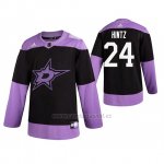 Camiseta Hockey Dallas Stars Roope Hintz Fights Cancer Negro Camiseta Hockey Dallas Stars Roope Hintz Fights Cancer Negro