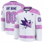 Camiseta Hockey San Jose Sharks 2024 Fights Cancer Personalizada Blanco Camiseta Hockey San Jose Sharks 2024 Fights Cancer Personalizada Blanco