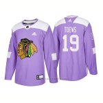 Camiseta Hockey Hombre Autentico Chicago Blackhawks 19 Jonathan Toews Hockey Fights Cancer 2018 Violeta Camiseta Hockey Hombre Autentico Chicago Blackhawks 19 Jonathan Toews Hockey Fights Cancer 2018 Violeta