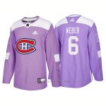 Camiseta Hockey Hombre Autentico Montreal Canadiens 6 Shea Weber Hockey Fights Cancer 2018 Violeta Camiseta Hockey Hombre Autentico Montreal Canadiens 6 Shea Weber Hockey Fights Cancer 2018 Violeta