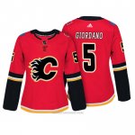 Camiseta Hockey Mujer Calgary Flames 5 Mark Giordano Rojo Autentico Jugador Camiseta Hockey Mujer Calgary Flames 5 Mark Giordano Rojo Autentico Jugador