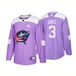 Camiseta Hockey Hombre Autentico Columbus Blue Jackets 3 Seth Jones Hockey Fights Cancer 2018 Violeta Camiseta Hockey Hombre Autentico Columbus Blue Jackets 3 Seth Jones Hockey Fights Cancer 2018 Violeta