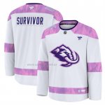 Camiseta Hockey Utah Mammoth Hockey Fights Cancer Survivor Practice Blanco Camiseta Hockey Utah Mammoth Hockey Fights Cancer Survivor Practice Blanco