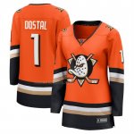 Camiseta Hockey Mujer Anaheim Ducks Lukas Dostal Primera Breakaway Naranja Camiseta Hockey Mujer Anaheim Ducks Lukas Dostal Primera Breakaway Naranja