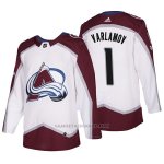 Camiseta Hockey Hombre Colorado Avalanche 1 Semyon Varlamov 2018 Blanco Camiseta Hockey Hombre Colorado Avalanche 1 Semyon Varlamov 2018 Blanco
