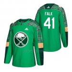Camiseta Buffalo Sabres Justin Falk 2018 St. Patrick's Day Verde Camiseta Buffalo Sabres Justin Falk 2018 St. Patrick's Day Verde