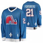 Camiseta Hockey Quebec Nordiques Peter Forsberg Heritage Vintage Replica Azul Camiseta Hockey Quebec Nordiques Peter Forsberg Heritage Vintage Replica Azul