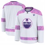Camiseta Hockey Edmonton Oilers 2024 Fights Cancer Blanco Camiseta Hockey Edmonton Oilers 2024 Fights Cancer Blanco