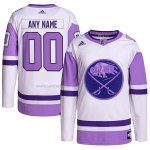 Camiseta Hockey Buffalo Sabres Personalizada Fights Cancer Autentico Blanco Violeta Camiseta Hockey Buffalo Sabres Personalizada Fights Cancer Autentico Blanco Violeta